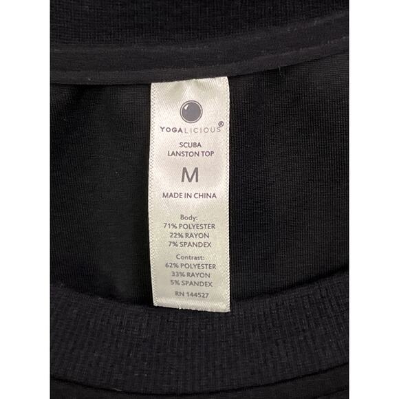 Yogalicious Scuba Lanston Cropped Top Black Size M Short Sleeve Pullover - Picture 5 of 5